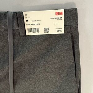 NWT Uniqlo smart ankle pants waiste 30-33 M grey